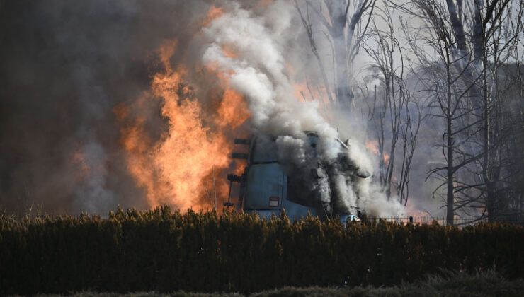 Ankara’da Emniyete ait otoparkta çıkan yangın söndürüldü