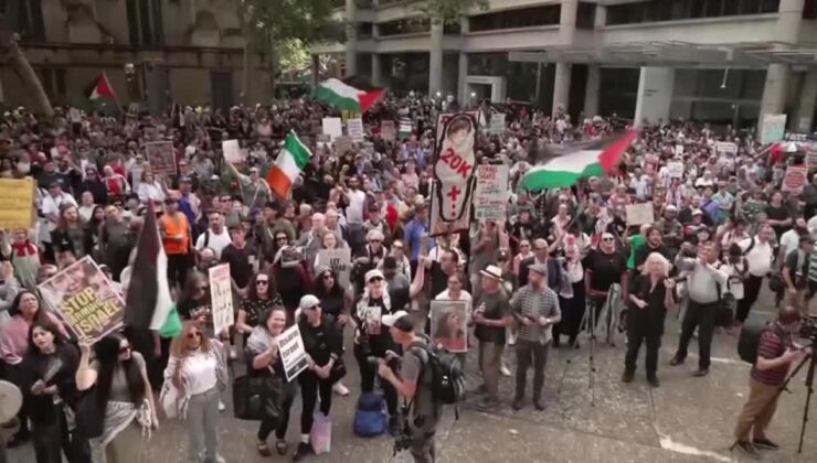 İsrail Cumhurbaşkanı Herzog’un Avustralya ziyaretinin son gününde de protestolar düzenlendi