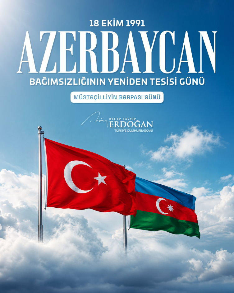 Cumhurbaşkanı Erdoğan, Azerbaycan’ın Bağımsızlık Günü’nü kutladı
